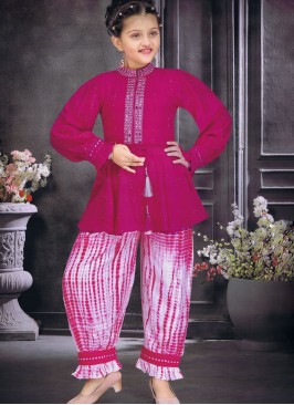Pink Silk Afghani Style Suit