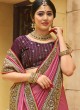 Pink  Artificial Silk Saree With Weaving Border