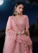 Pink Soft Net Sequins Embroidered Lehenga Choli