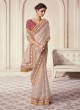Beige Color Wedding Wear Organza Classic Saree