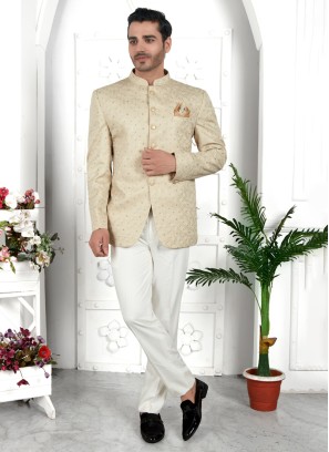 Pista Green Jodhpuri In Art Silk Fabric