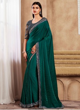 Remarkable Green Party Wear Silk Saree