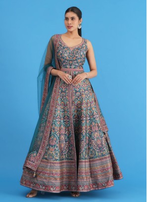 Gorgeous Printed Festive Anarkali Suit With Dupatta