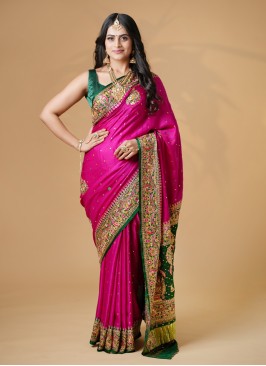 Rani & Green Pure Gajji Silk Wedding Wear Saree