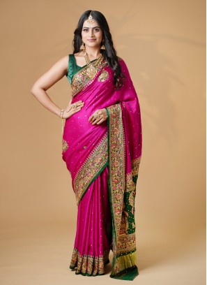 Rani & Green Pure Gajji Silk Wedding Wear Saree