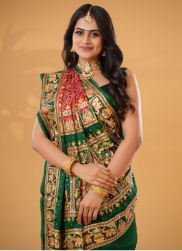 Pure Modal Gajji Silk Bridal Wear Gharchola Saree