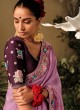 Lilac Embroidered Festive Art Silk Saree