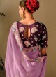 Lilac Embroidered Festive Art Silk Saree