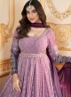 Lilac Georgette Trendy Anarkali Suit With Dupatta