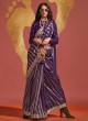 Exquisite Purple Handloom Silk Saree