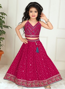 Rani Chiffon Lehenga With Designer Choli