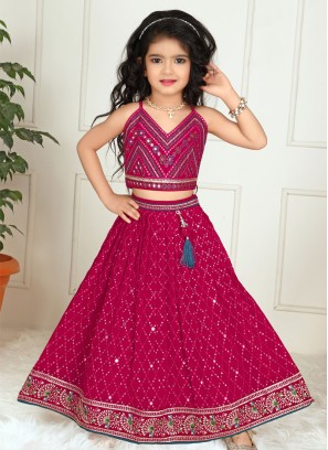 Rani Chiffon Lehenga With Designer Choli