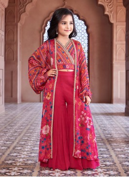 Rani Chiffon Silk Palazzo Set With Long Printed Jacket