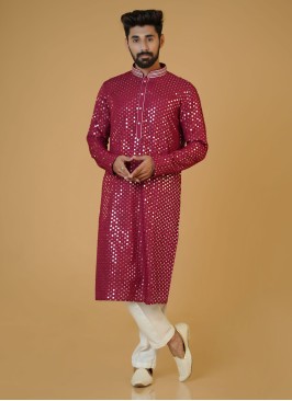 Rani Color Readymade Sequins Work Kurta Pajama