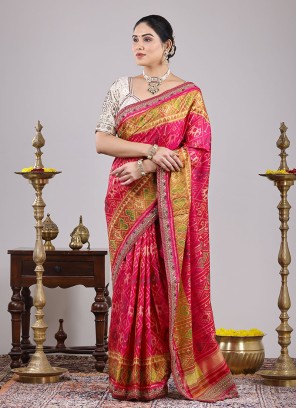 Rani Pure Silk Patola Woven Festive Saree