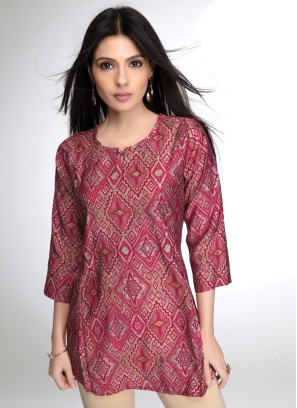 Rani Short Kurti With Fancy Print