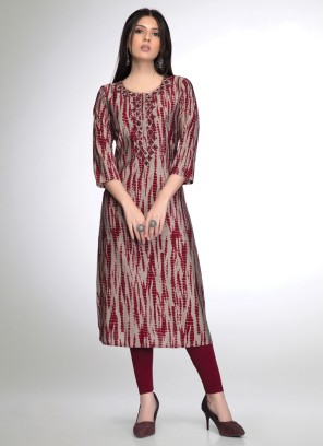 Readymade Batik Printed Straight Cut Kurti