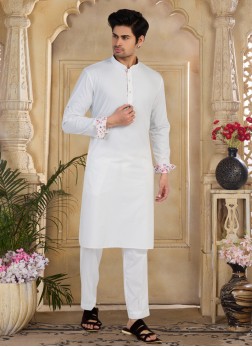 Readymade Off White Festive Wear Kurta Pajama