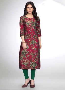 Readymade Rani Floral Printed Straight Cut Kurti