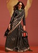 Mesmerizing Black Handloom Silk Saree