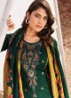 Green Cotton Lawn Dress Material With Dupatta