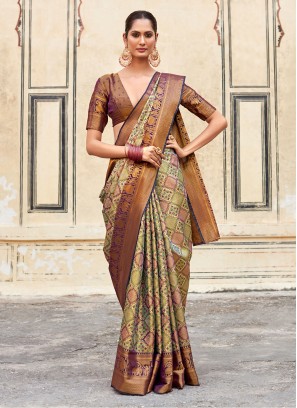 Exquisite Multi Color Silk Trendy Saree