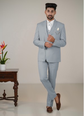 Sea Green Tuxedo Set In Imported Fabric