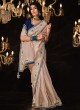 Sequins Shimmer Contemporary Saree in Cream