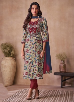 Jacket Style Salwar Kameez With Straight Suit Online Shopping