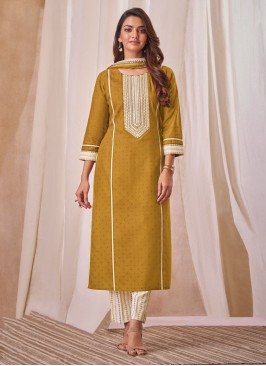 Shagufta Khaki Cotton Salwar Kameez