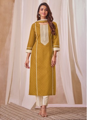 Shagufta Khaki Cotton Salwar Kameez