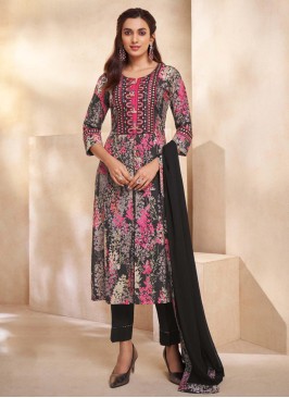 Shagufta Pant Style Salwar Suit In Brown Color.