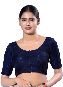 Shimmer Fabric Blouse In Navy Blue Color