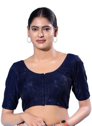 Shimmer Fabric Blouse In Navy Blue Color