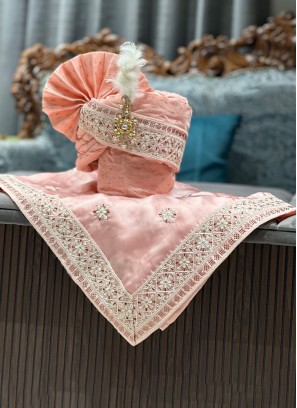 Silk Fabric Wedding Wear Safa And Dupatta