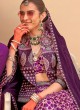 Stunning Purple Lehenga Choli Set With Embroidered Jacket