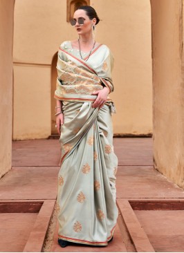 Striking Satin Weaving Contemporary Saree