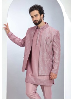 Stylish Lilac Indowestern Set With Jacket