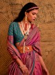 Deep Pink Weaving Handloom Silk Saree