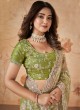 Designer Light Green Net Embroidered Saree