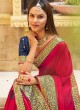 Deep Pink Wedding Wear Artificial Silk Saree