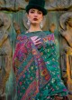 Green Color Pashmina Silk Saree With Weaving Work