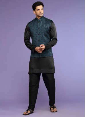 Wedding Wear Embroidered Nehru Jacket Set