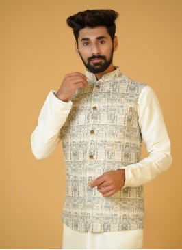 Wedding Wear Jacquard Nehru Jacket