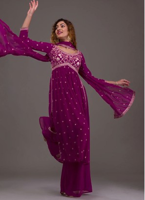 Wedding Wear Purple Palazzo Set