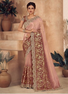 Wedding Wear Silk Two Tone Color Saree