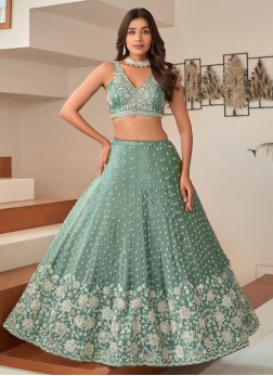 Light Sea Green Georgette Lehenga Choli