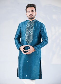 Rama Wedding Wear Silk Kurta Pajama