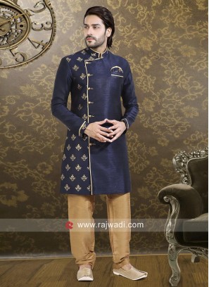 Party Wear Dark Navy Blue Indo Western