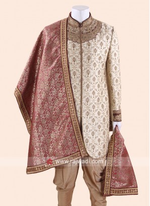 Crimson Color Mens Dupatta